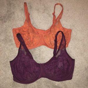 2 Victoria's Secret Unlined Lace Bras